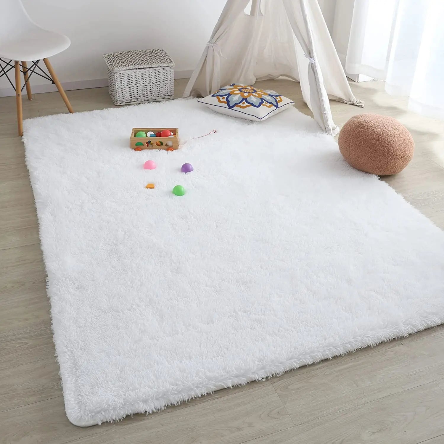 Elegant Round Non-Slip Ultra Soft Fluffy Rug for Home