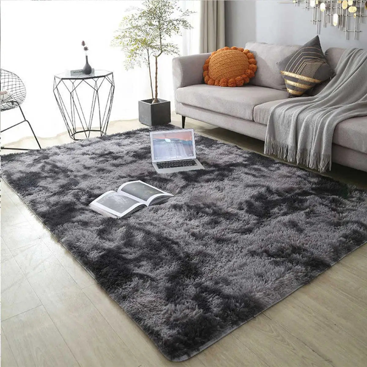 Elegant Round Non-Slip Ultra Soft Fluffy Rug for Home