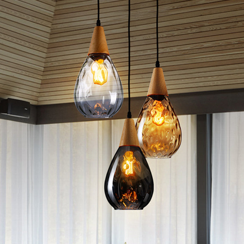 Stylish Teardrop Glass Hanging Pendant Light for Home
