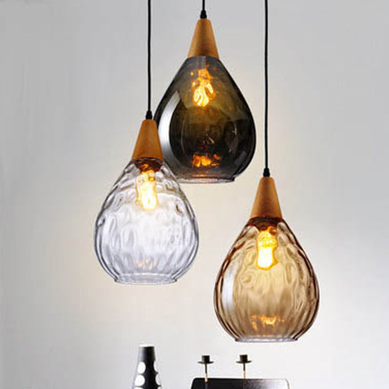 Stylish Teardrop Glass Hanging Pendant Light for Home