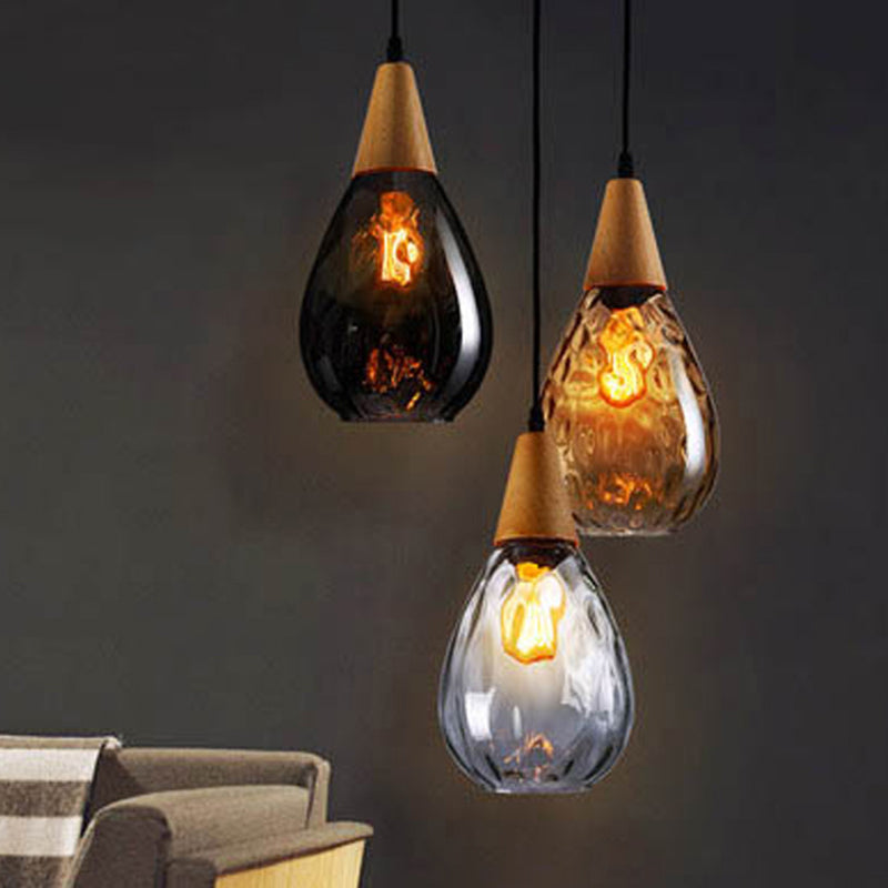 Stylish Teardrop Glass Hanging Pendant Light for Home