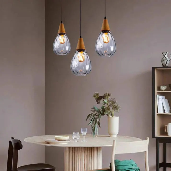 Lampada a sospensione in vetro a goccia elegante per la casa