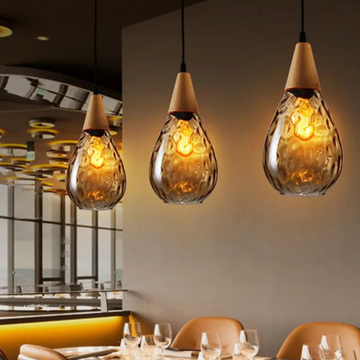 Stylish Teardrop Glass Hanging Pendant Light for Home