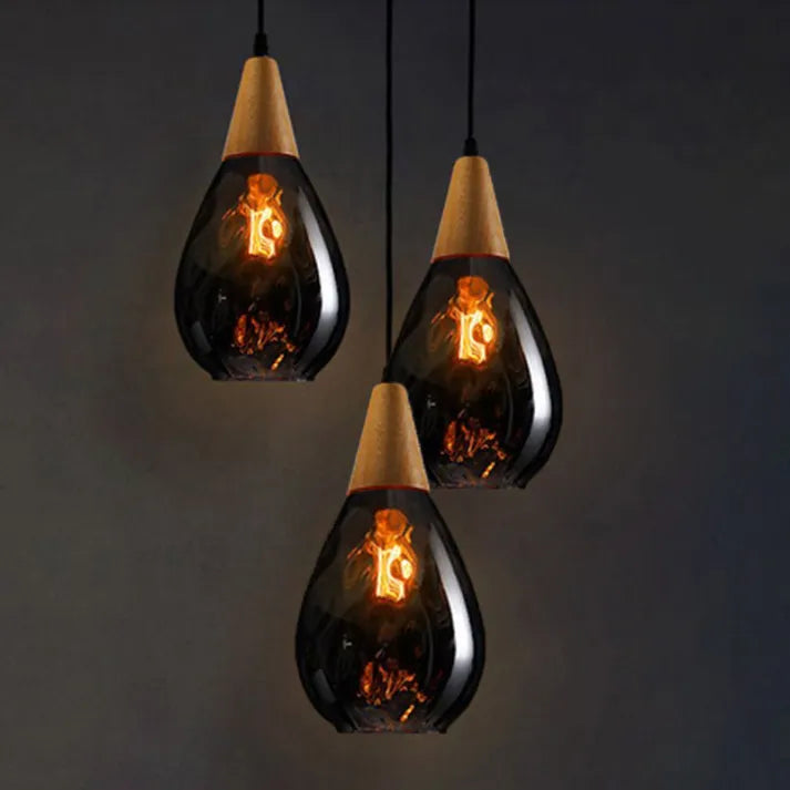 Stylish Teardrop Glass Hanging Pendant Light for Home
