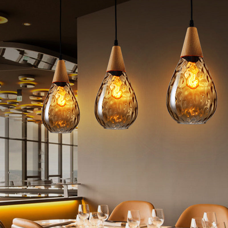 Stylish Teardrop Glass Hanging Pendant Light for Home
