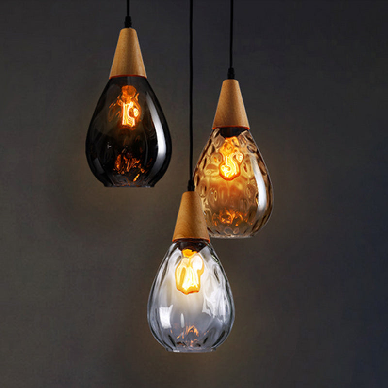 Stylish Teardrop Glass Hanging Pendant Light for Home