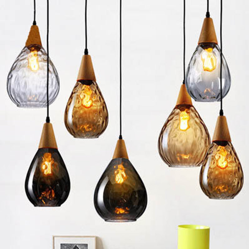 Stylish Teardrop Glass Hanging Pendant Light for Home