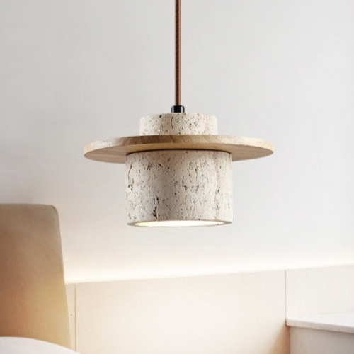 Elegant Travertine Pendant Light with Matte Finish
