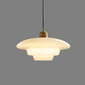 Elegant White Glass Pendant Light with Brass Fixture