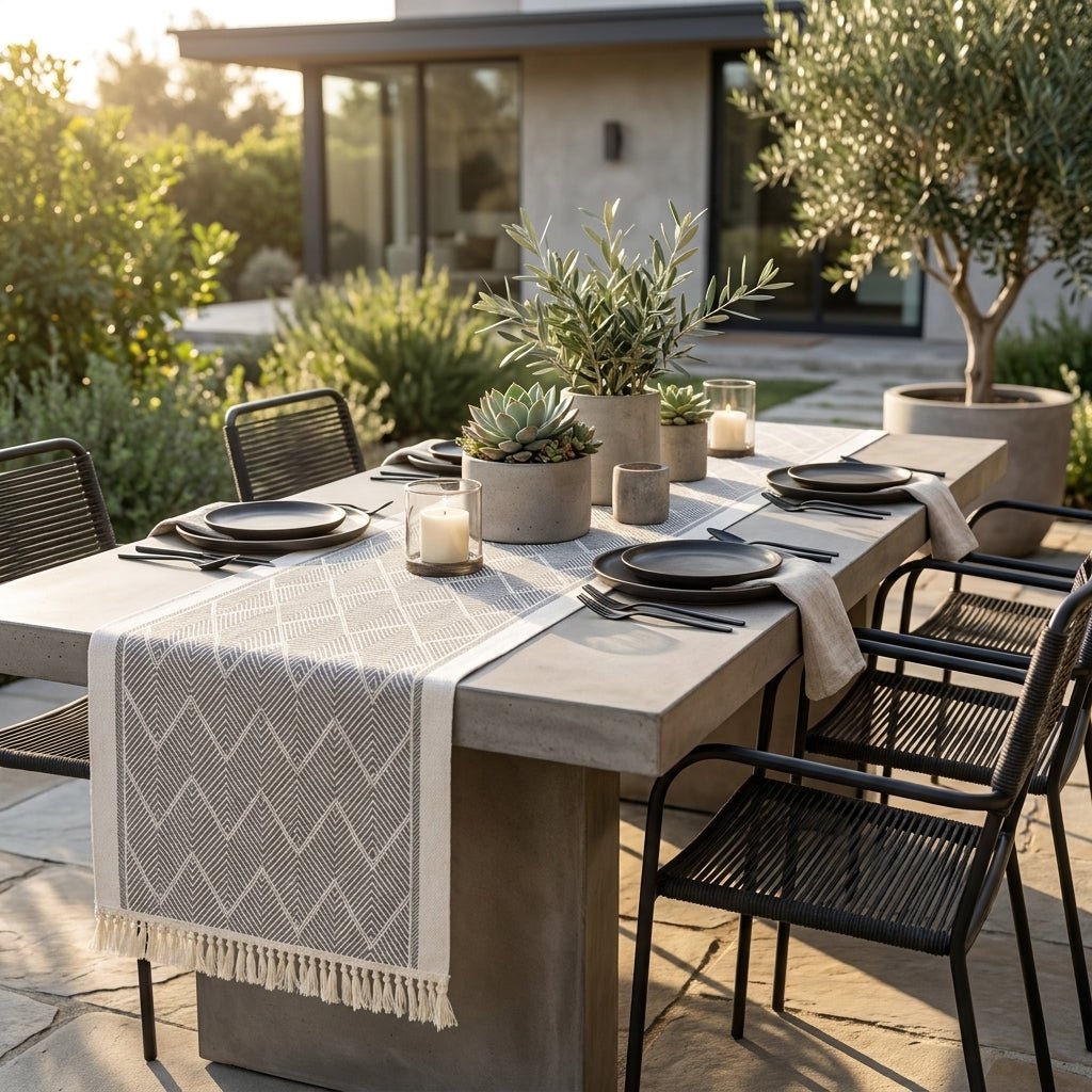 Elegante runner da tavolo con struttura tessuta per ambienti domestici