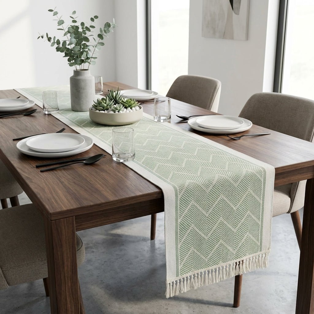 Elegante runner da tavolo con struttura tessuta per ambienti domestici