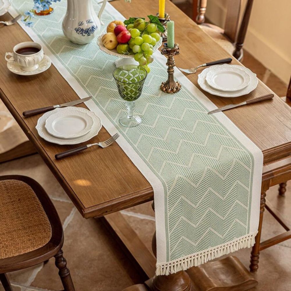 Elegante runner da tavolo con struttura tessuta per ambienti domestici