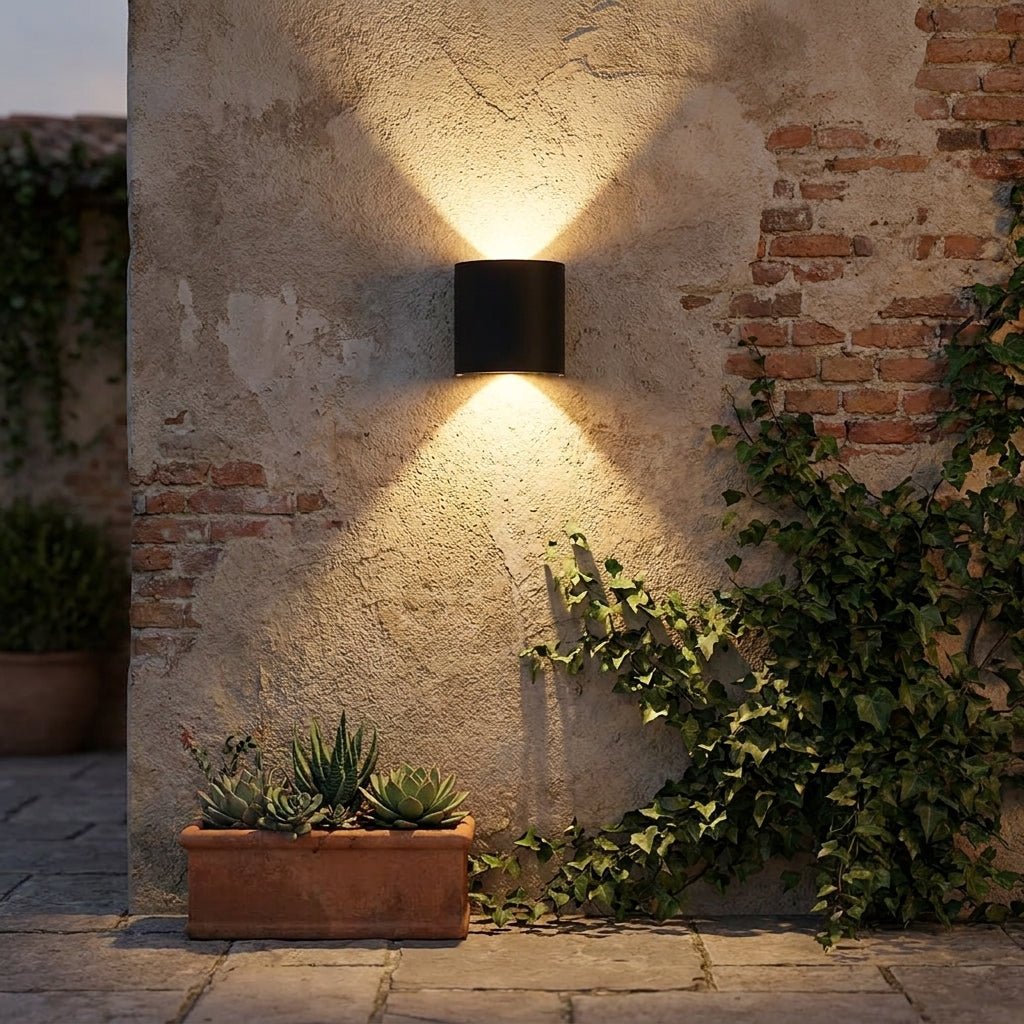 Elina – Lampada da parete LED moderna per interni ed esterni in nero e bianco