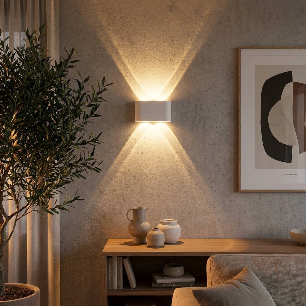 Elina – Lampada da parete LED moderna per interni ed esterni in nero e bianco