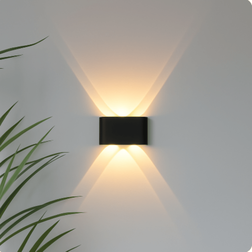 Elina – Lampada da parete LED moderna per interni ed esterni in nero e bianco