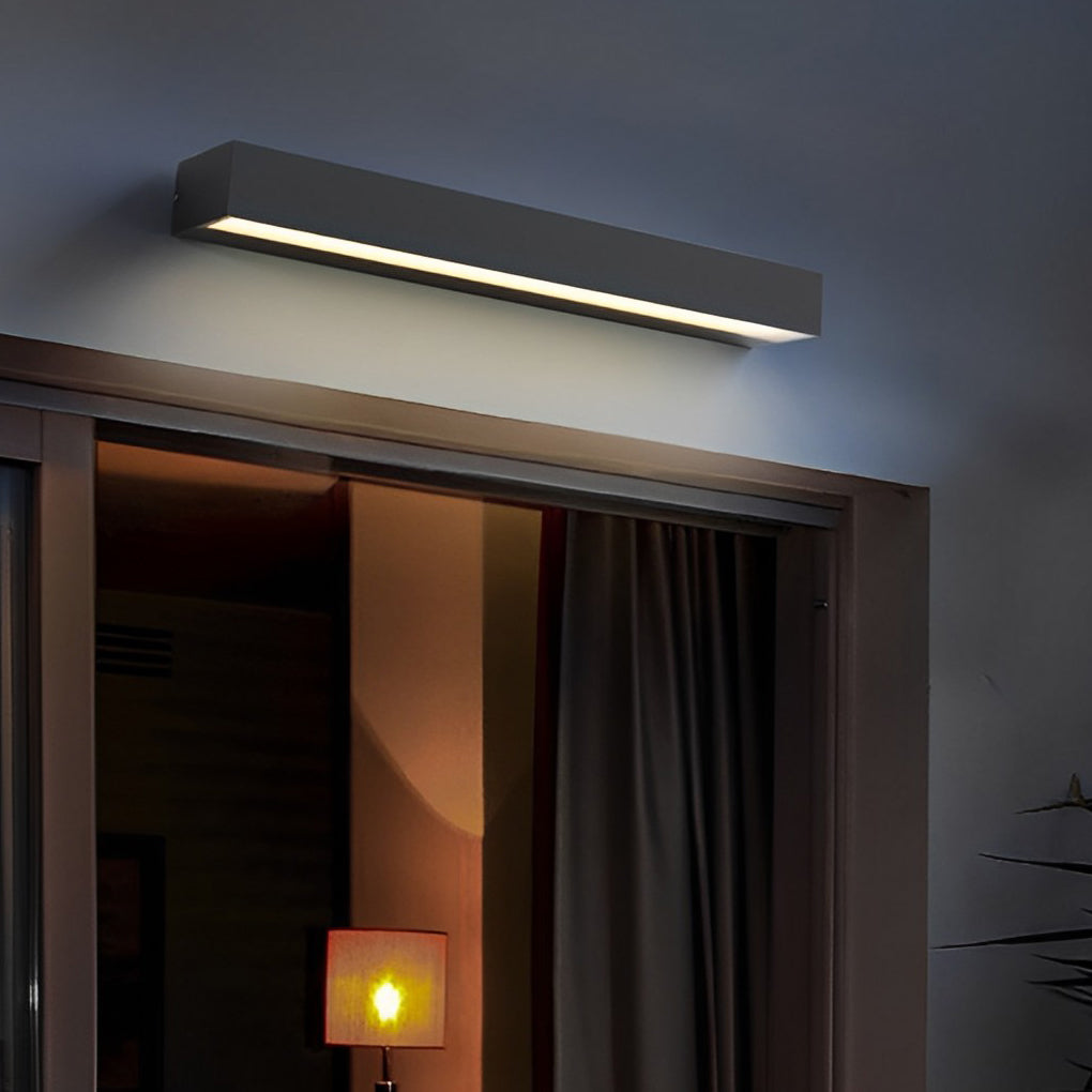 Zeroxen | Lampada da Parete Lineare da Esterno, Waterproof IP65, Alluminio Nero, LED Fisso