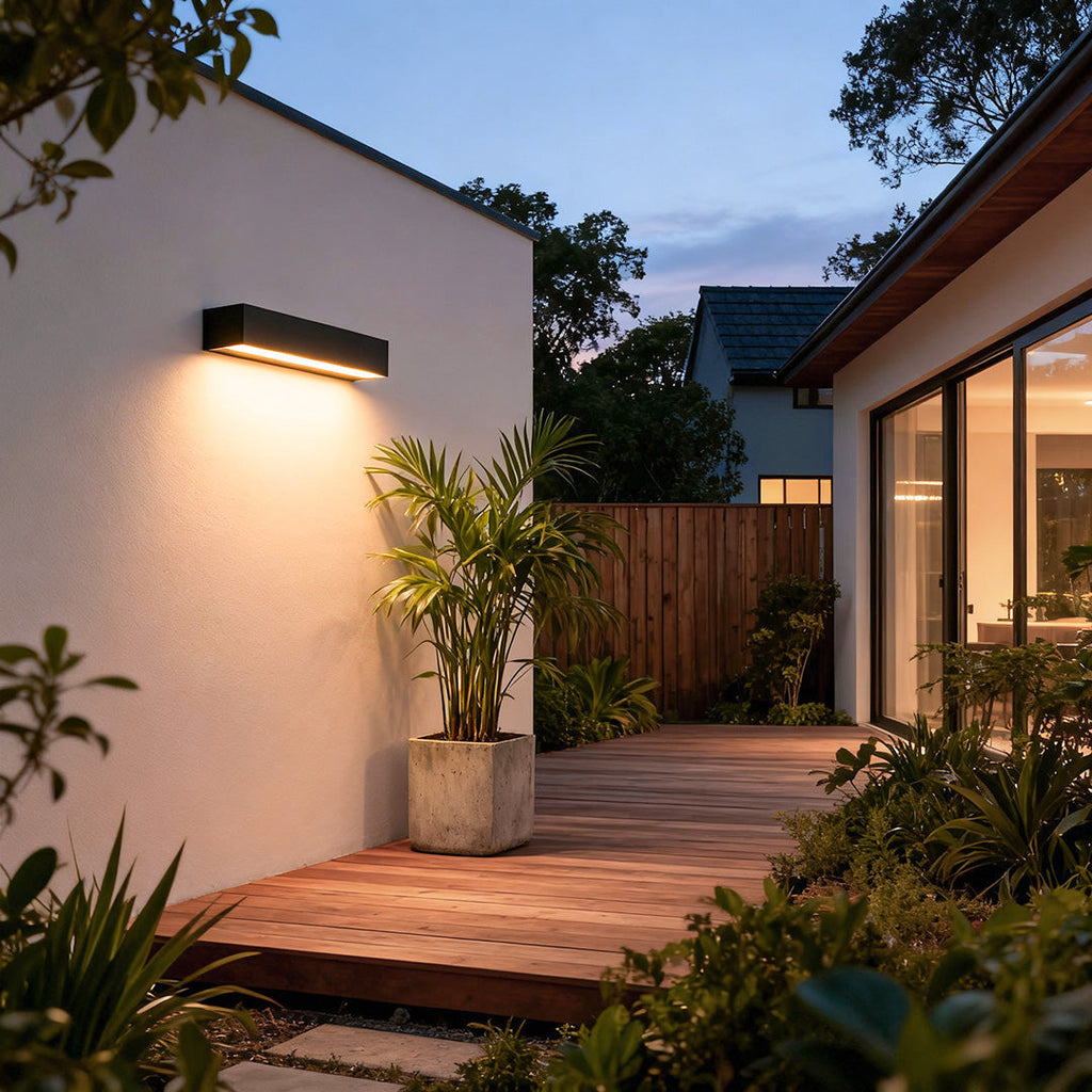 Zeroxen | Lampada da Parete Lineare da Esterno, Waterproof IP65, Alluminio Nero, LED Fisso