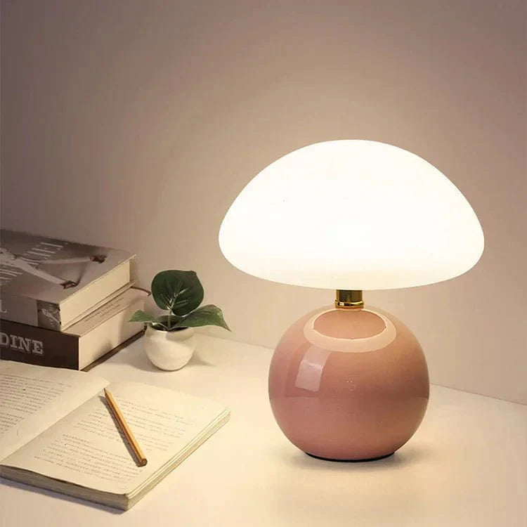 Lampada da Tavolo Moderna in Vetro a Forma di Fungo