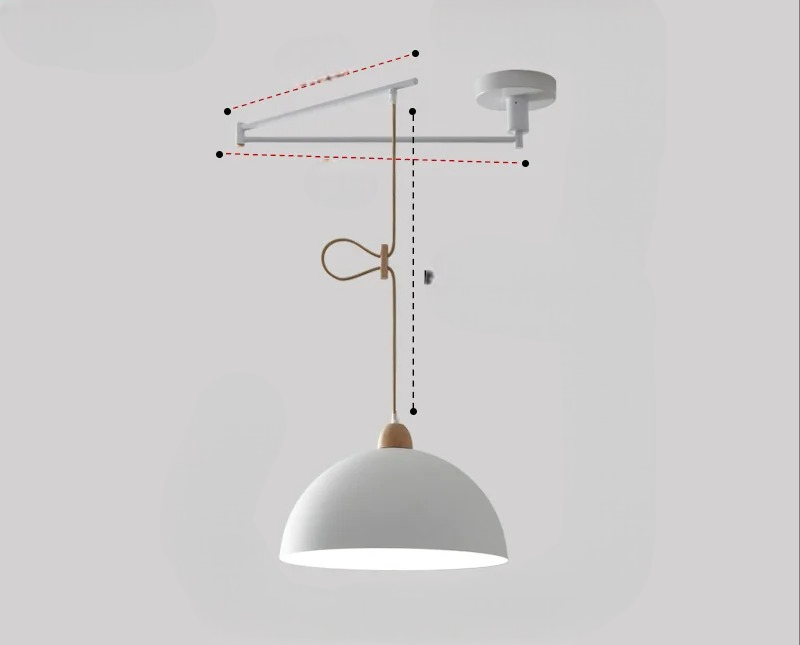 Lampada da soffitto moderna con bracci luminosi regolabili per un'illuminazione flessibile