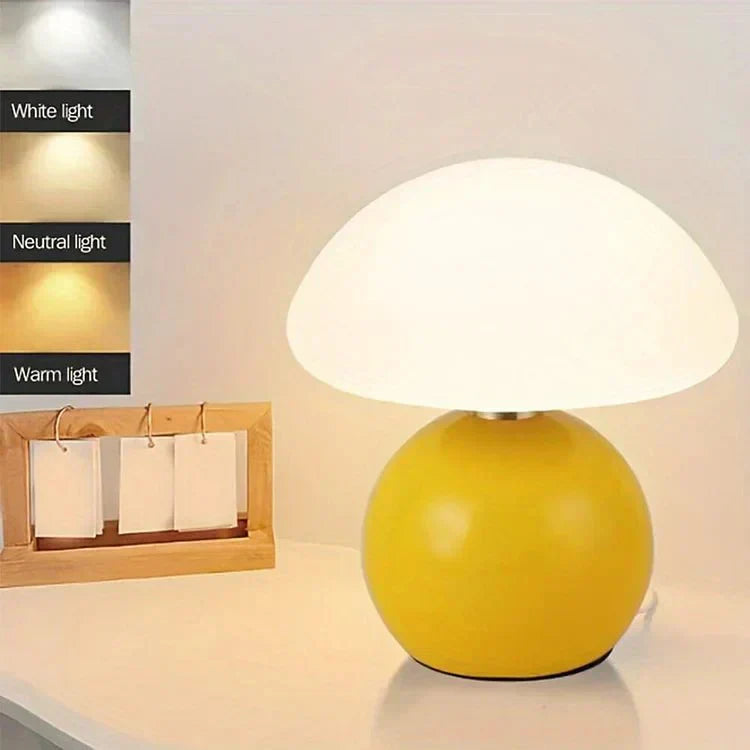 Lampada da Tavolo Moderna in Vetro a Forma di Fungo