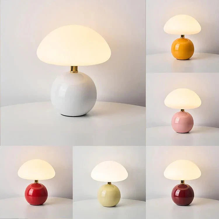 Lampada da Tavolo Moderna in Vetro a Forma di Fungo
