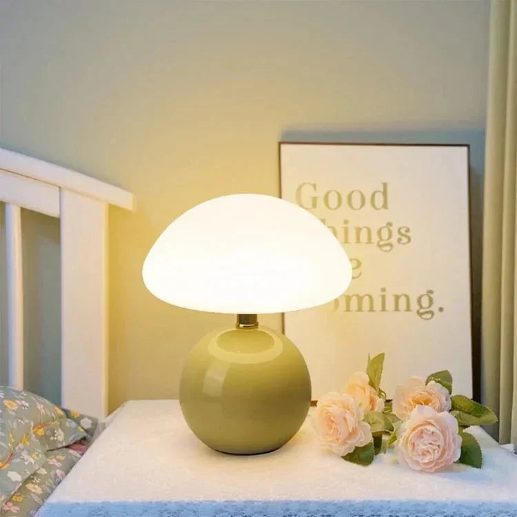 Lampada da Tavolo Moderna in Vetro a Forma di Fungo