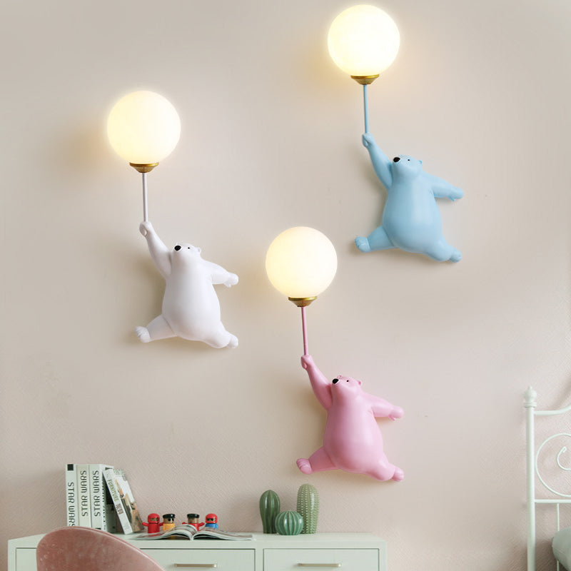 Lampada da Parete Orso Carino per Camera Bambini Luce Palloncino Decorativa