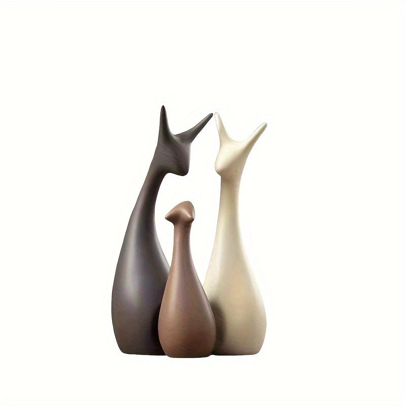 Set di Sculture in Ceramica a Forma di Cervo – Decorazione di Lusso per Soggiorno e Ufficio