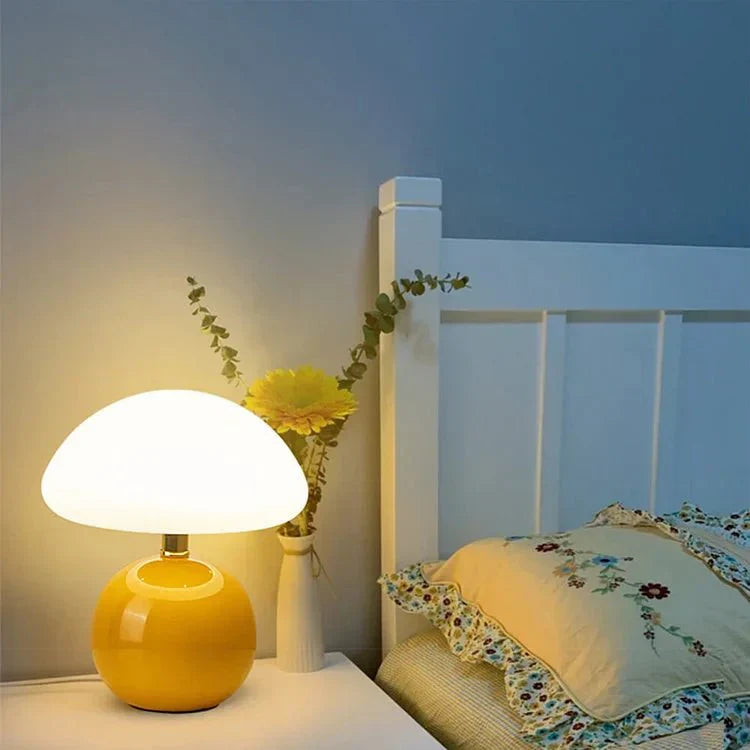 Lampada da Tavolo Moderna in Vetro a Forma di Fungo