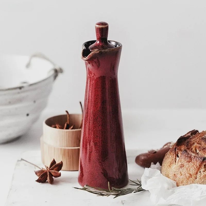 Fabian – Bottiglia d'olio in ceramica con beccuccio per cucina e tavolo