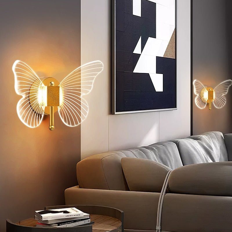 Lampada a Muro LED con Effetto Farfalla in Stile Sottile