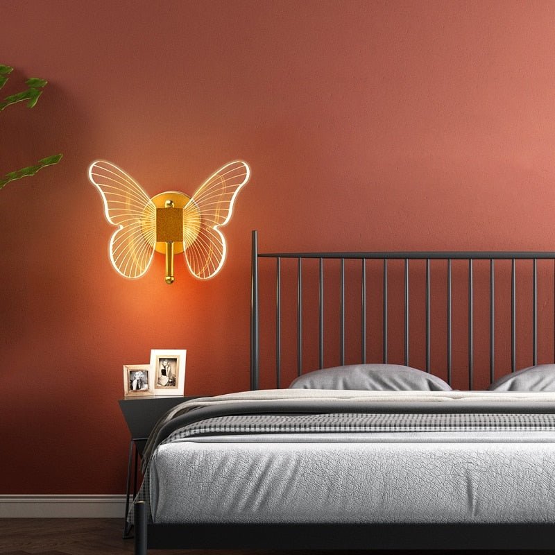 Lampada a Muro LED con Effetto Farfalla in Stile Sottile