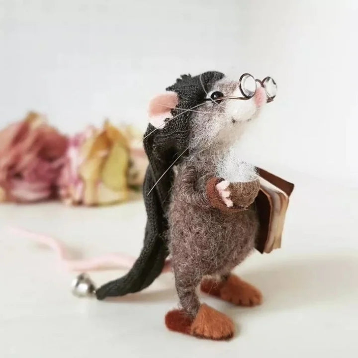 Topo in feltro fatto a mano | Decorazione natalizia & idea regalo | Feltro di lana e tessuto | Sostenibile