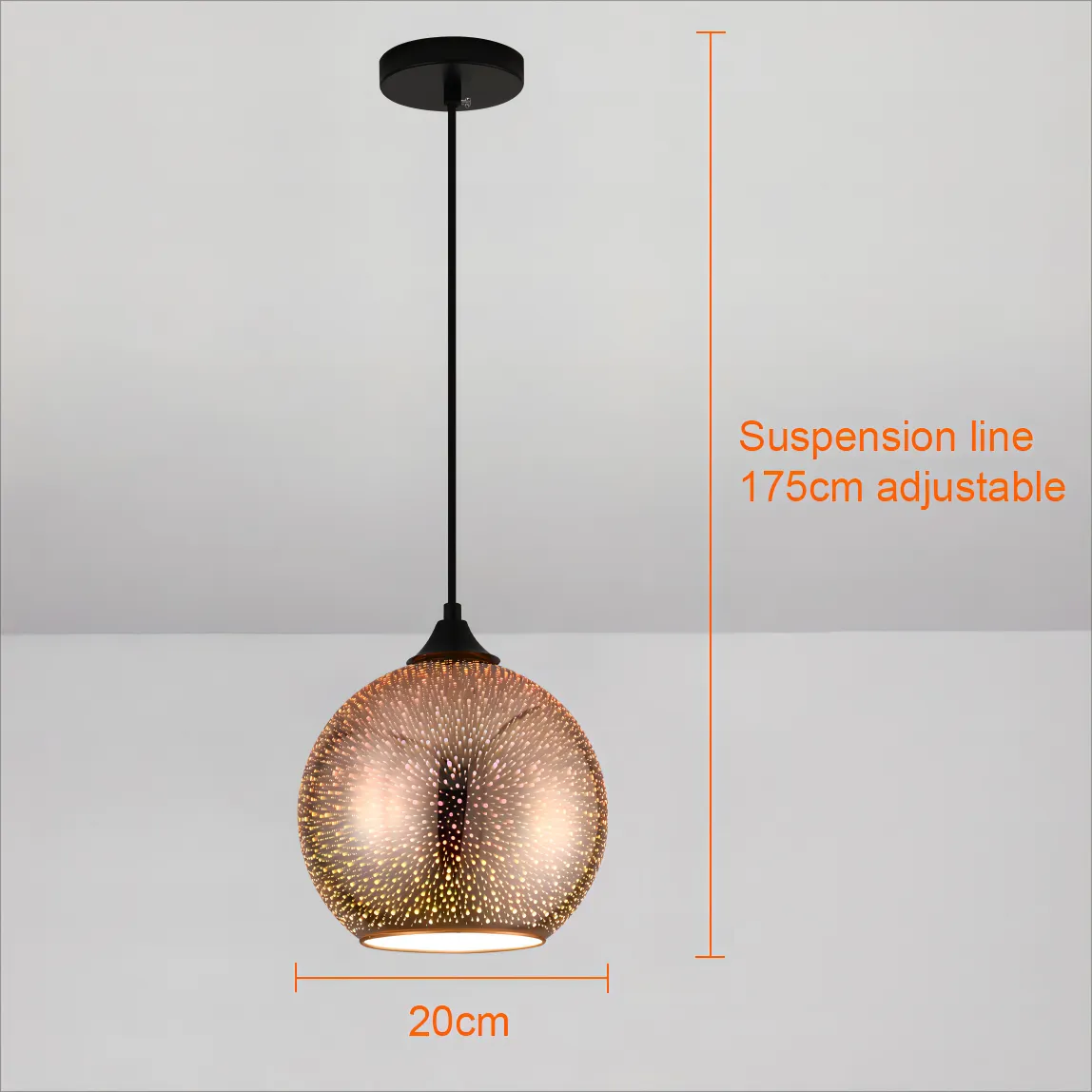Lampada da soffitto in vetro perforato