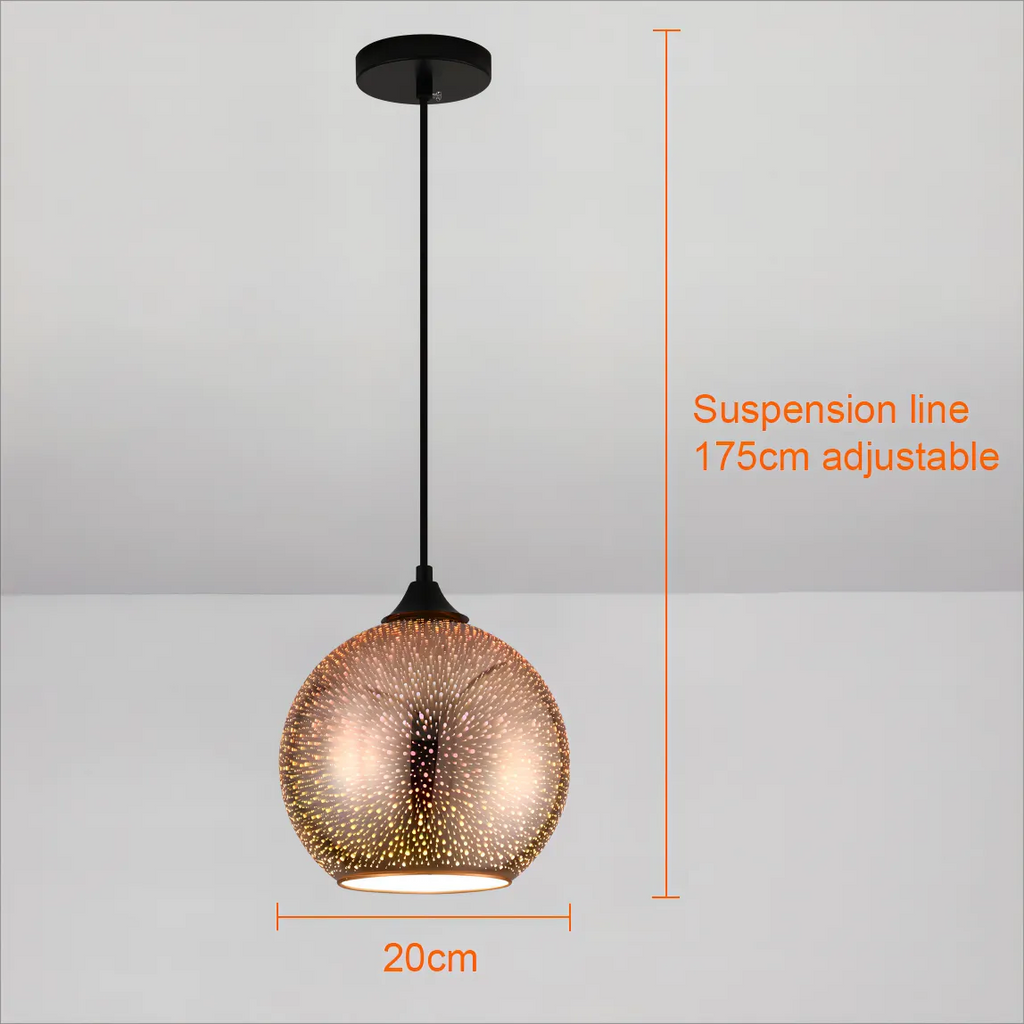 Lampada da soffitto in vetro perforato