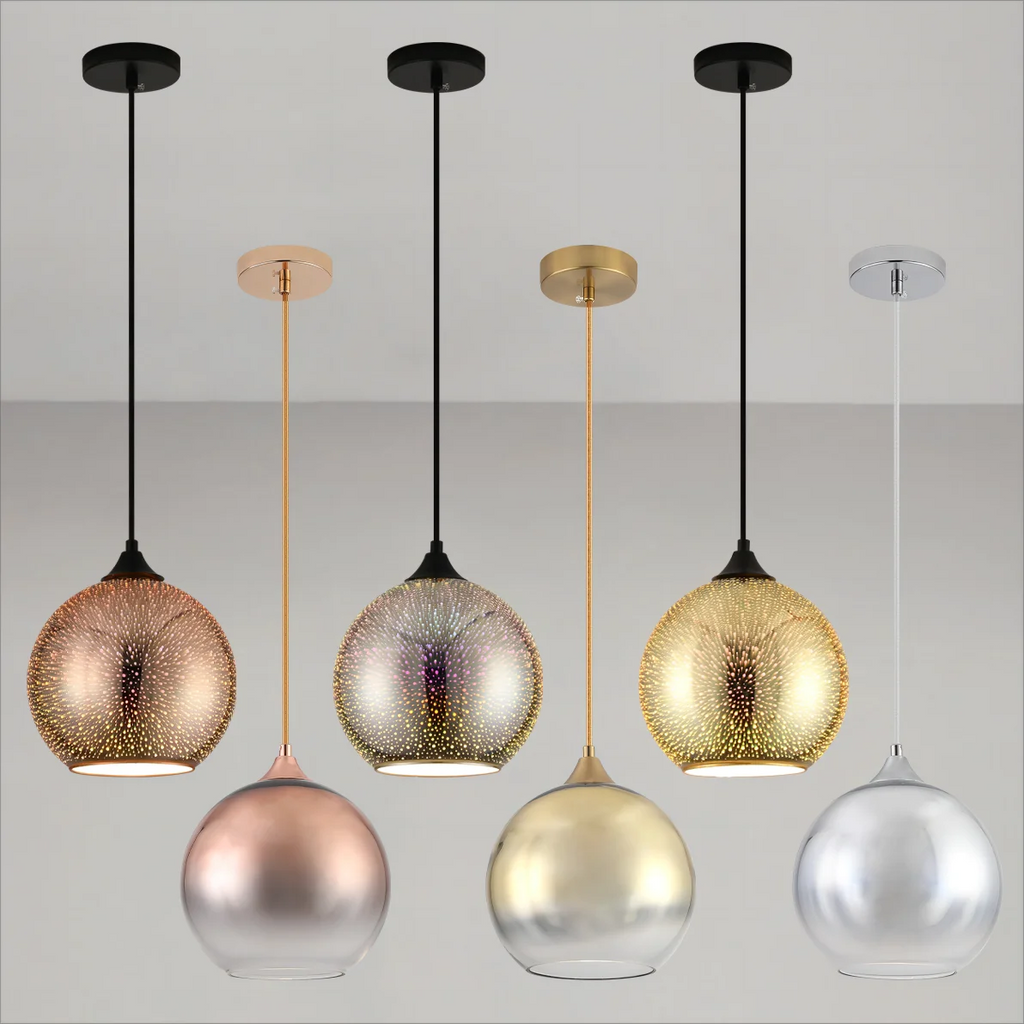 Lampada da soffitto in vetro perforato