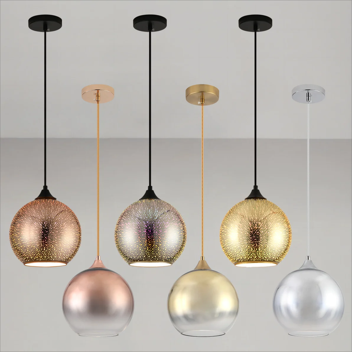 Lampada da soffitto in vetro perforato