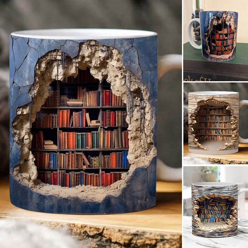 Mocky™ Tazza 3D a Forma di Libreria | 50% SCONTO