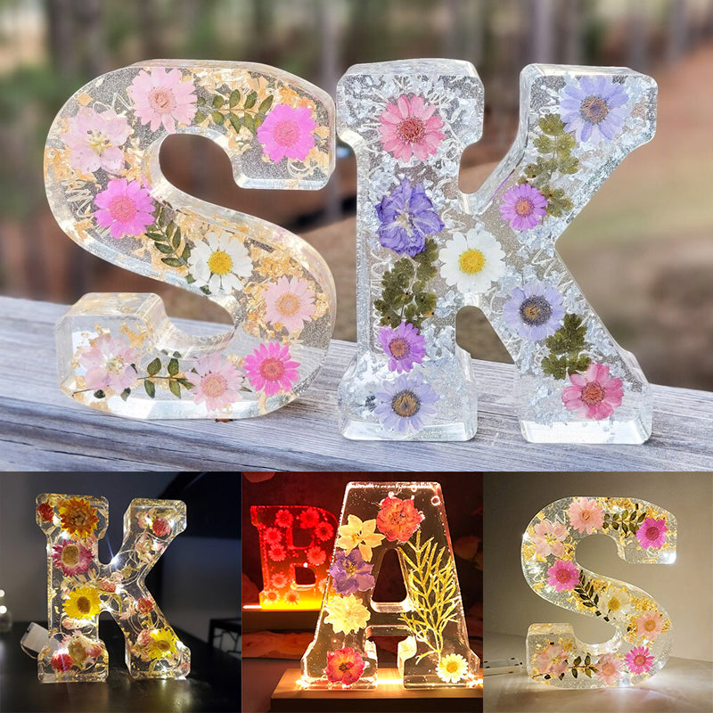 Lettere di Fiori Essiccati Luce Notturna