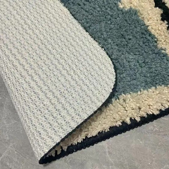 FORMELLE – Tappetino da bagno astratto fatto a mano con retro antiscivolo sicuro