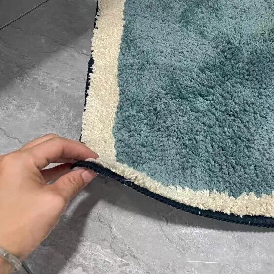 FORMELLE – Tappetino da bagno astratto fatto a mano con retro antiscivolo sicuro