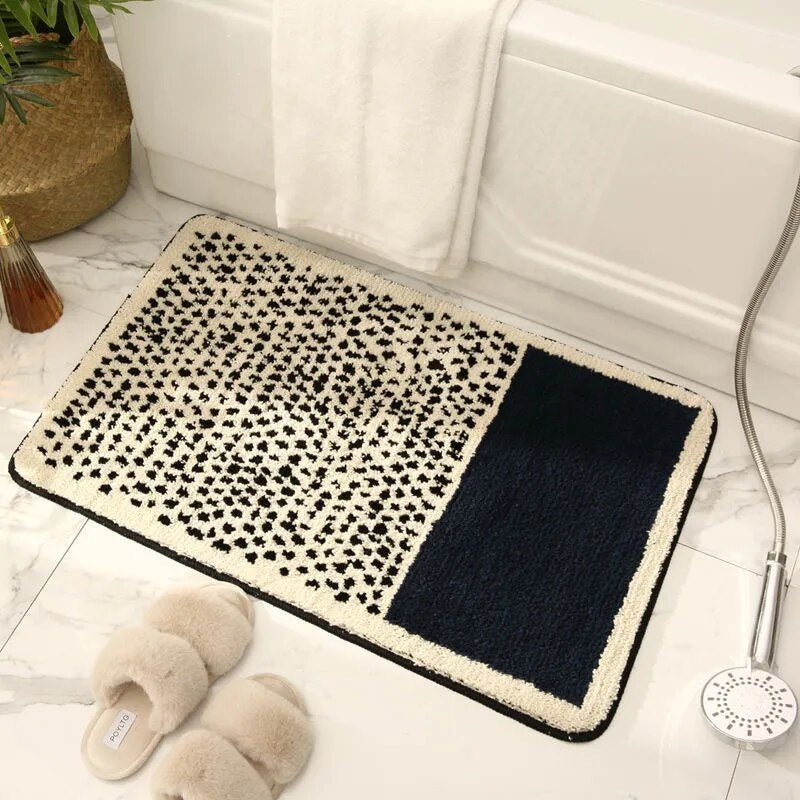 FORMELLE – Tappetino da bagno astratto fatto a mano con retro antiscivolo sicuro