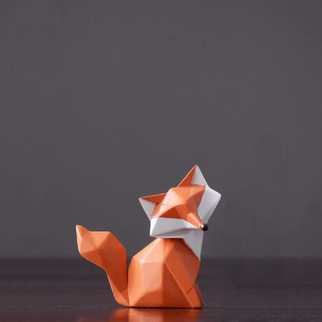 Figurina di Volpe Geometrica – Scultura Moderna in Resina