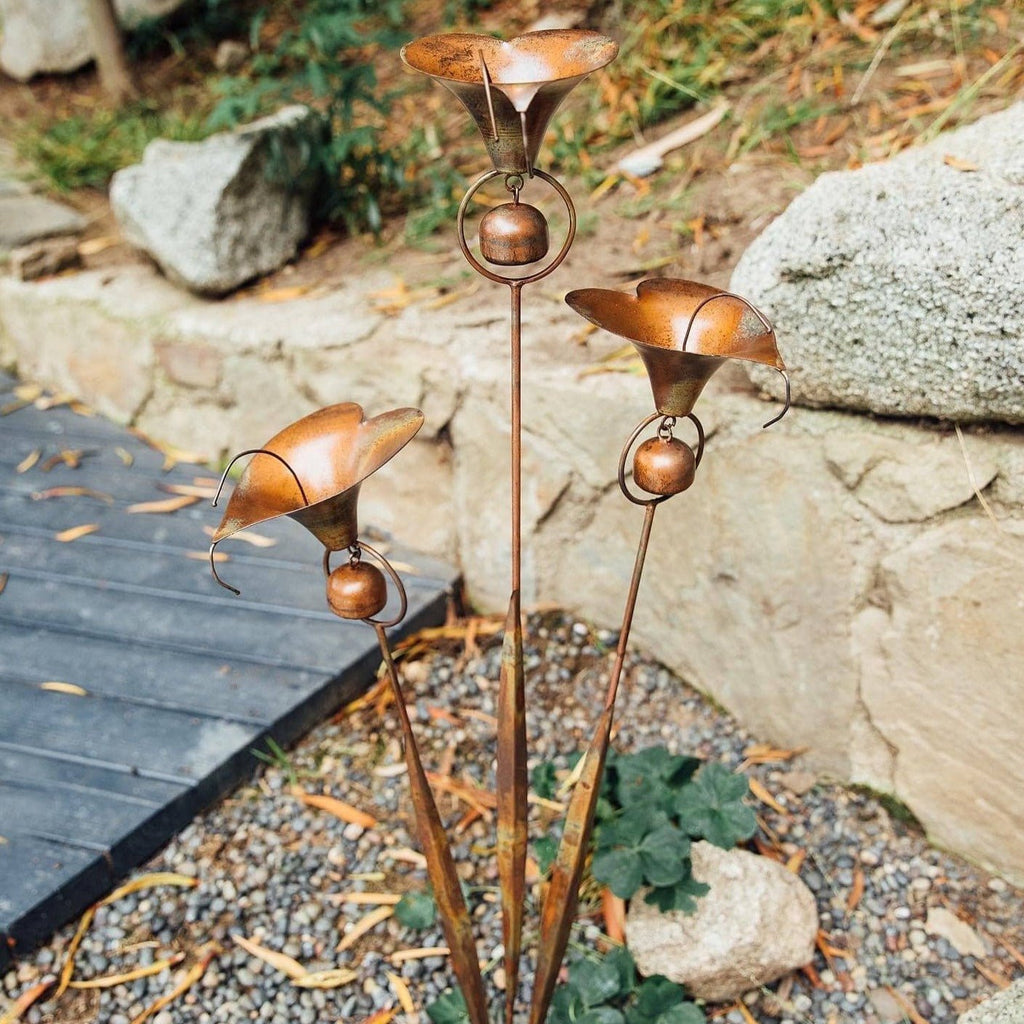 Stecca da giardino Calla-Lillie Tripla con Campane in Ottone