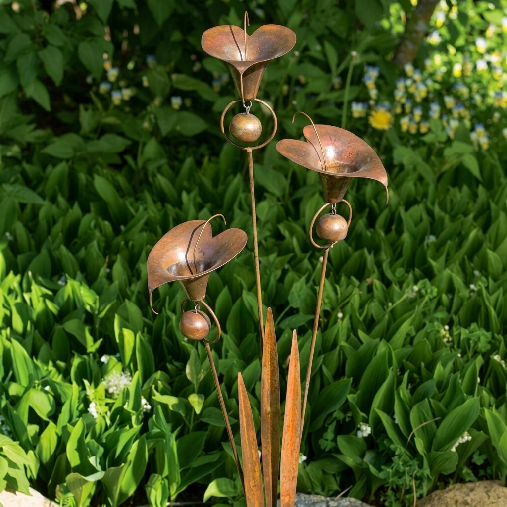 Stecca da giardino Calla-Lillie Tripla con Campane in Ottone