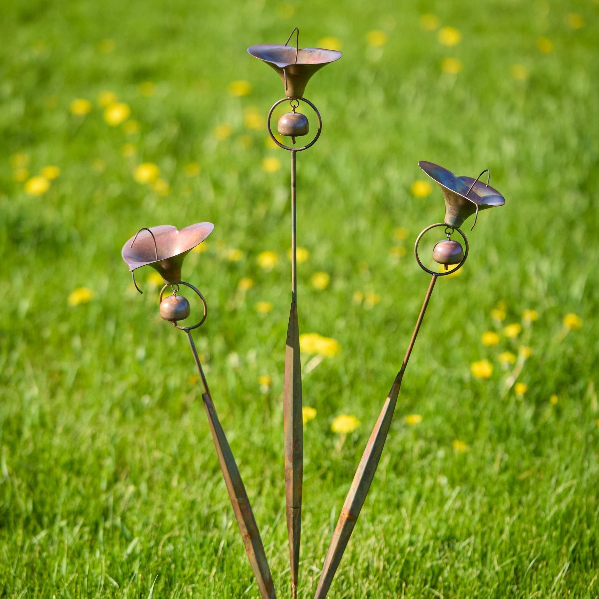 Stecca da giardino Calla-Lillie Tripla con Campane in Ottone