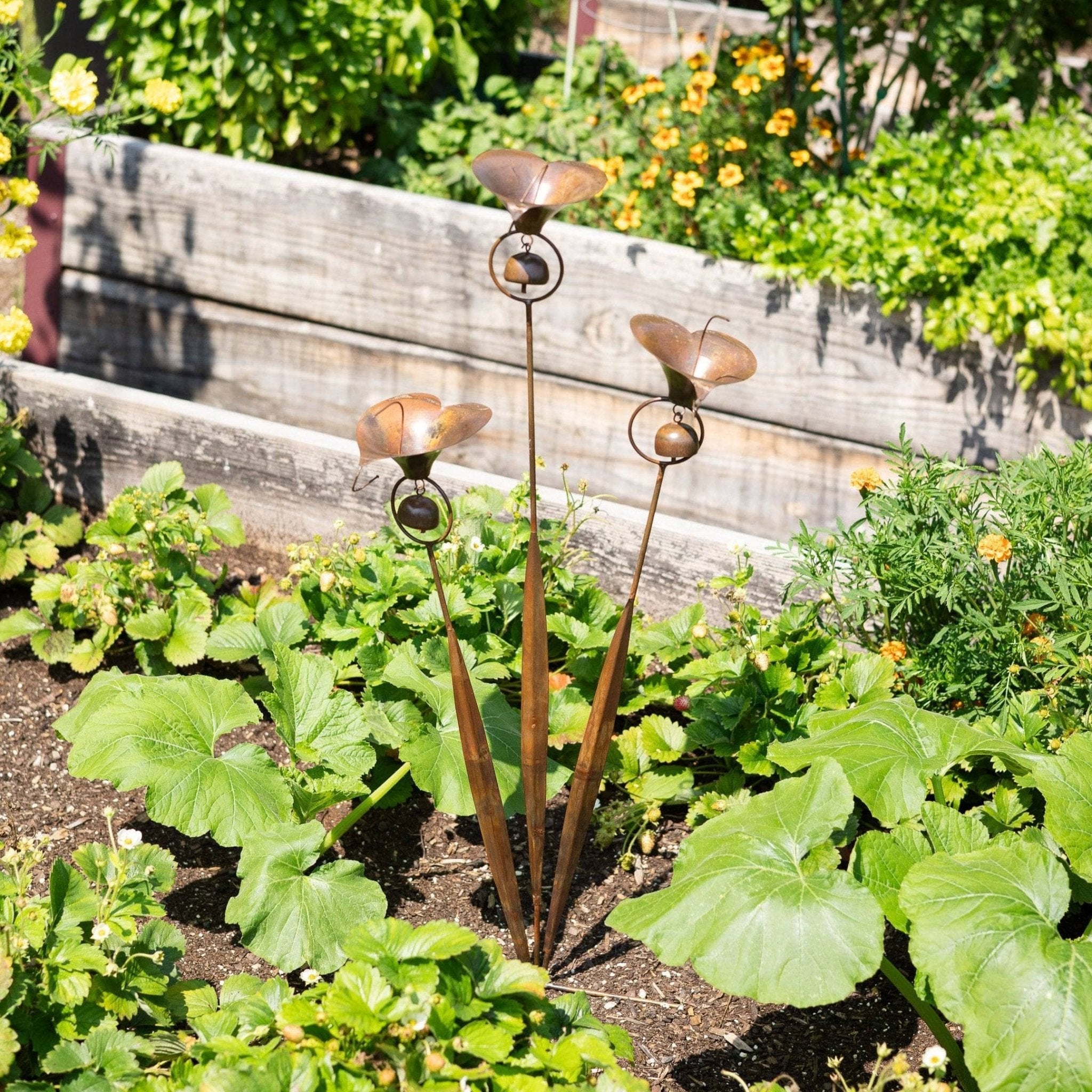 Stecca da giardino Calla-Lillie Tripla con Campane in Ottone
