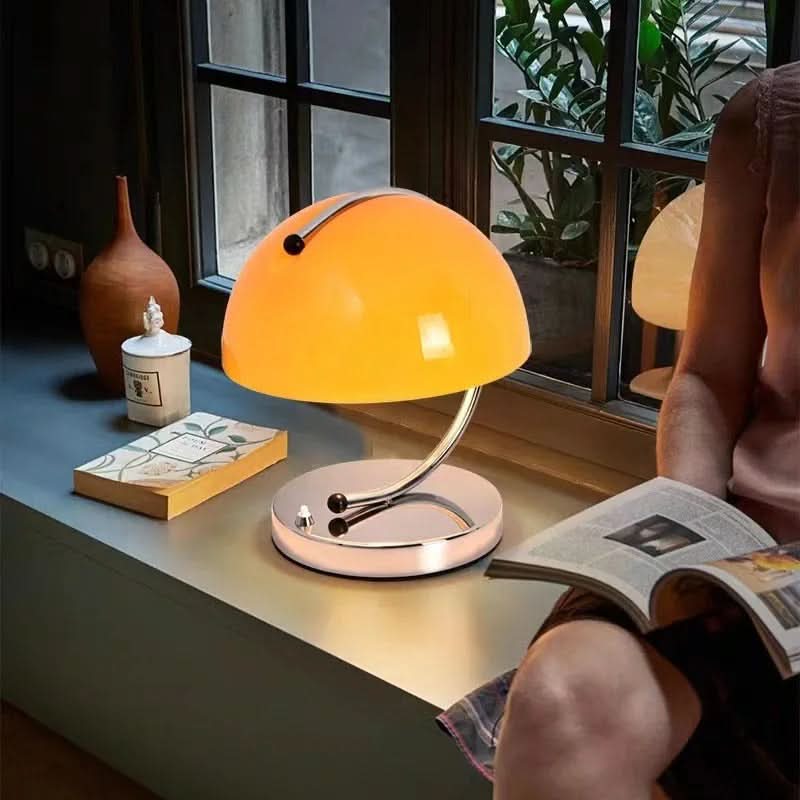 Lampada da Tavolo in Vetro a Forma di Fungo in Stile Danese