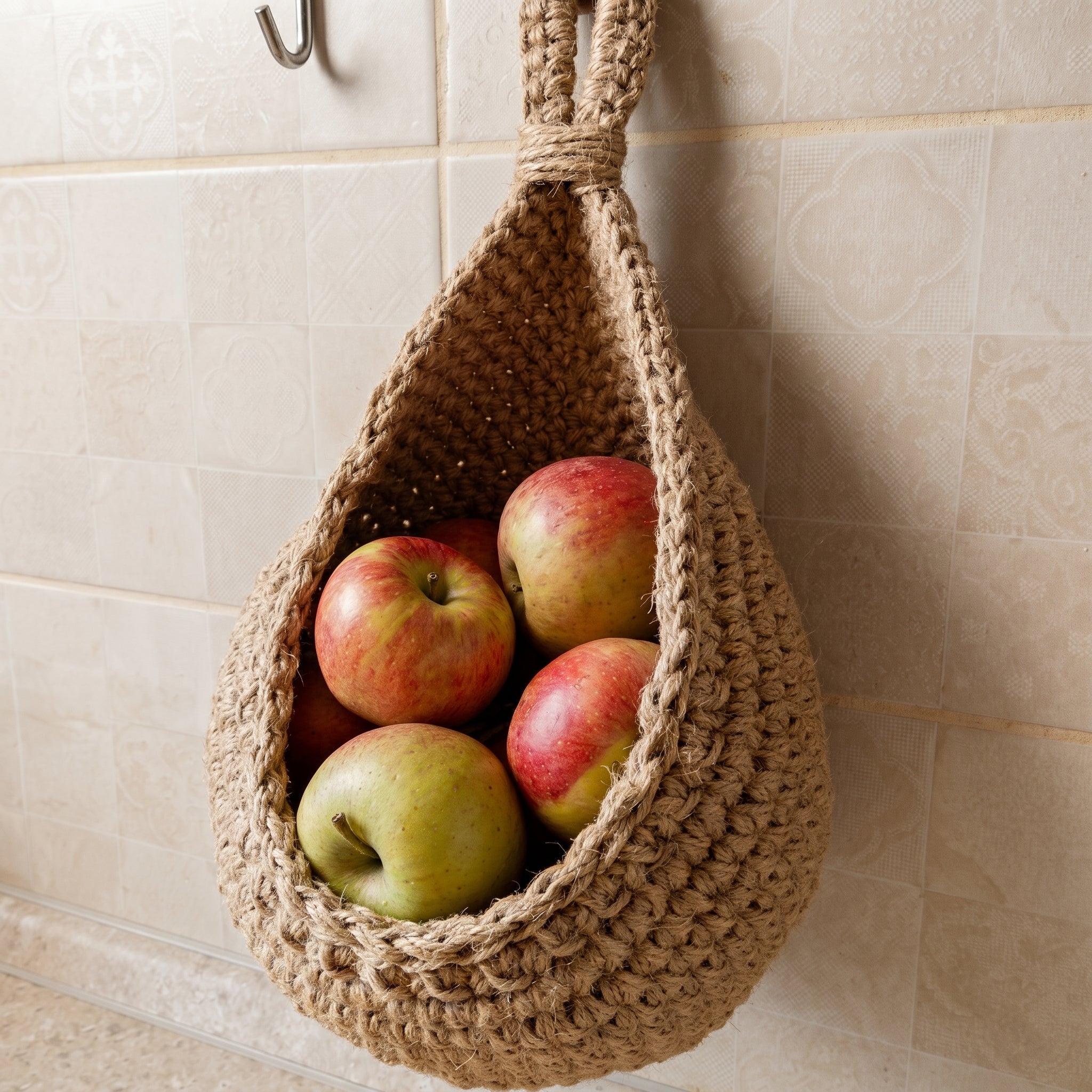 Cesto a muro intrecciato per frutta e verdura