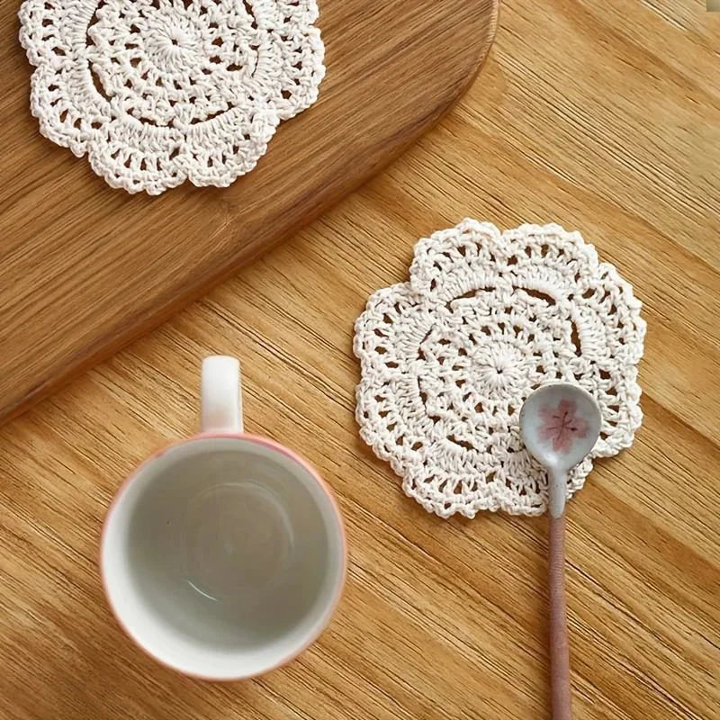 GIFTORA BLOOM – Sottobicchieri all'Uncinetto Floreali Bohemien per Decorazioni Vintage